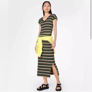 NWT Sweaty Betty Striped Resort Knitted Top Midi Skirt Set